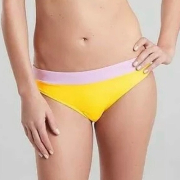 Athleta Chroma Hipster Bikini‎ Bottoms Yellow Large - Picture 1 of 7